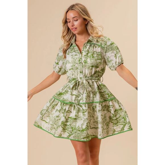 BiBi Woven Printed Tiered Dress - Picture 9 of 16